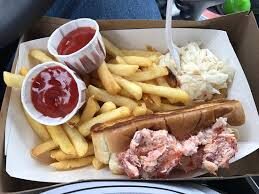 download Lobster roll with french fries, coleslaw, and ketchup. Menu item
